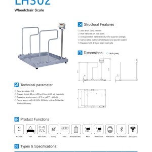 LH302 Portable Carbon Steel Wheelchair Scale with Ramp